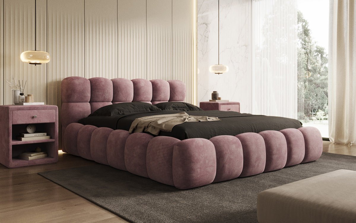 Designer Polsterbett Boston Cord mit Stauraum