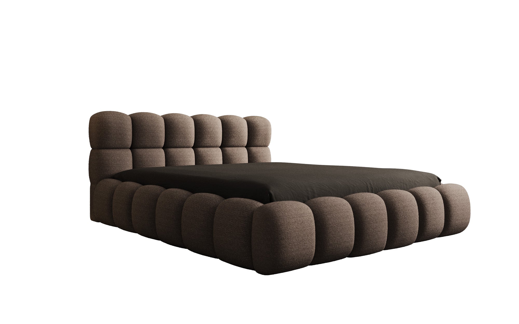 Designer Polsterbett Boston Bouclé mit Stauraum