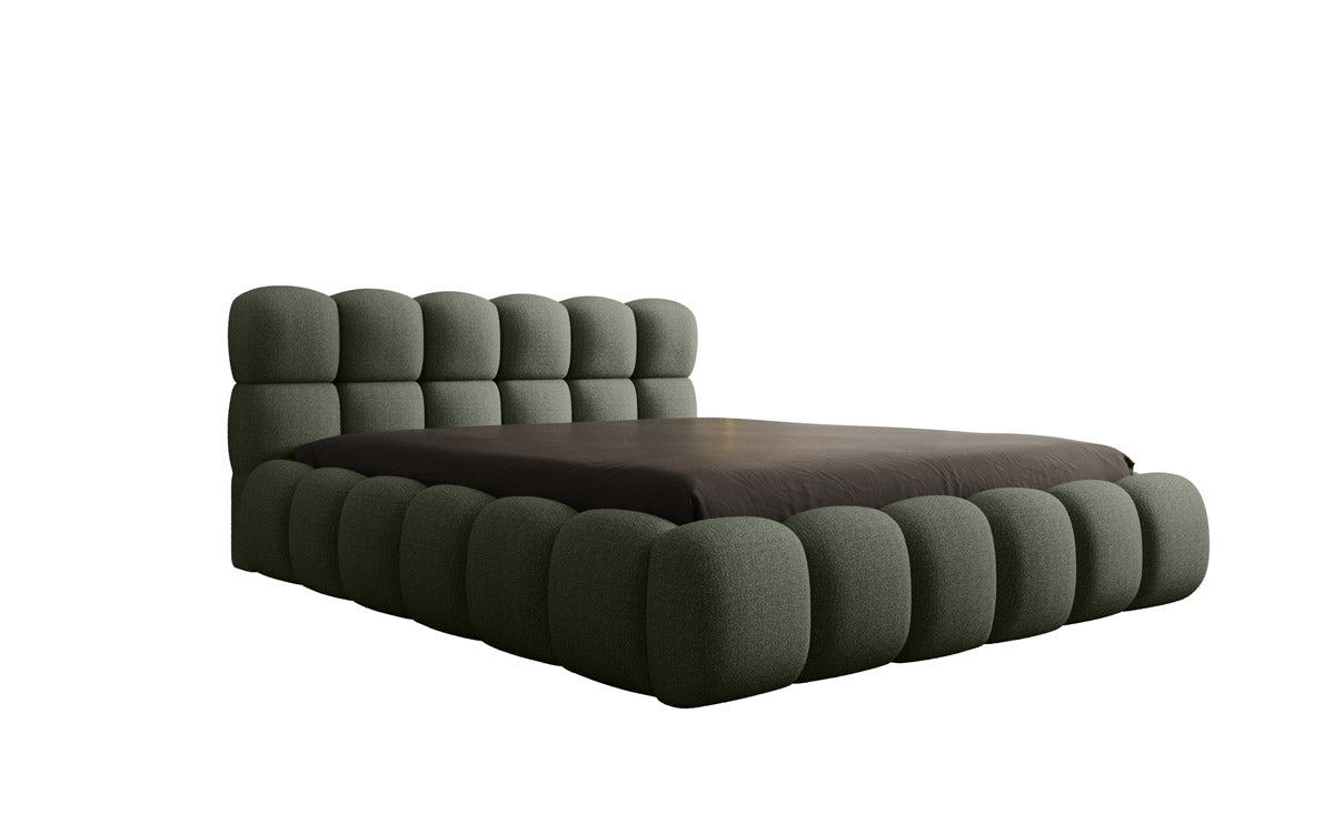 Designer Polsterbett Boston Bouclé mit Stauraum inkl. Aufbau