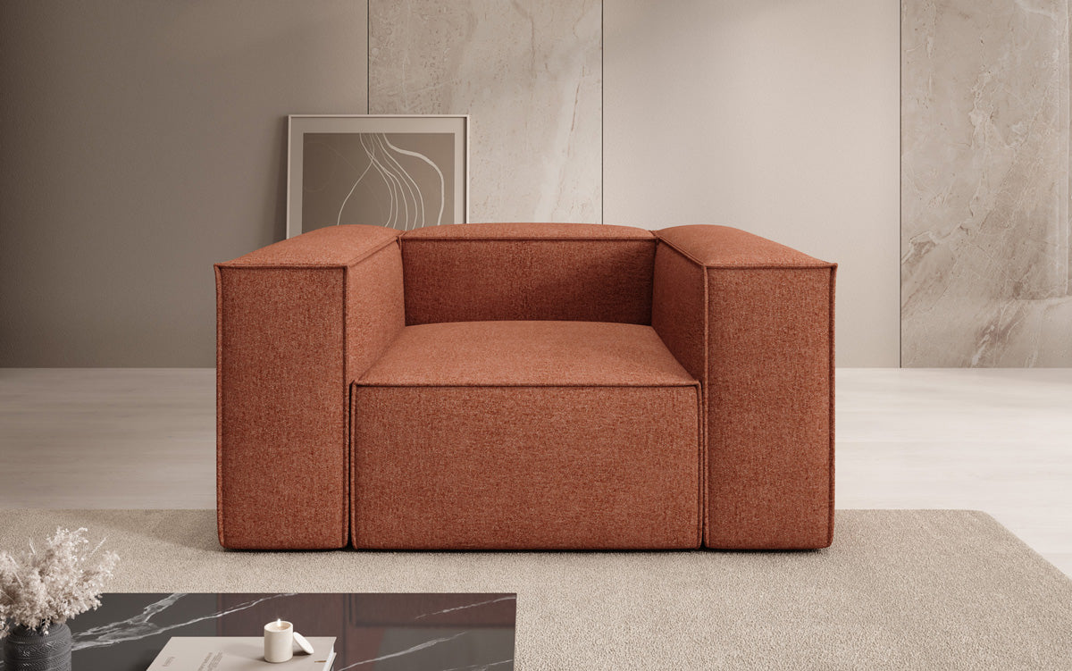 Designer Sofa-Sessel Lesley in Strukturstoff