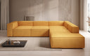 Designer Ecksofa Lesley mit langer Ottomane in Strukturstoff