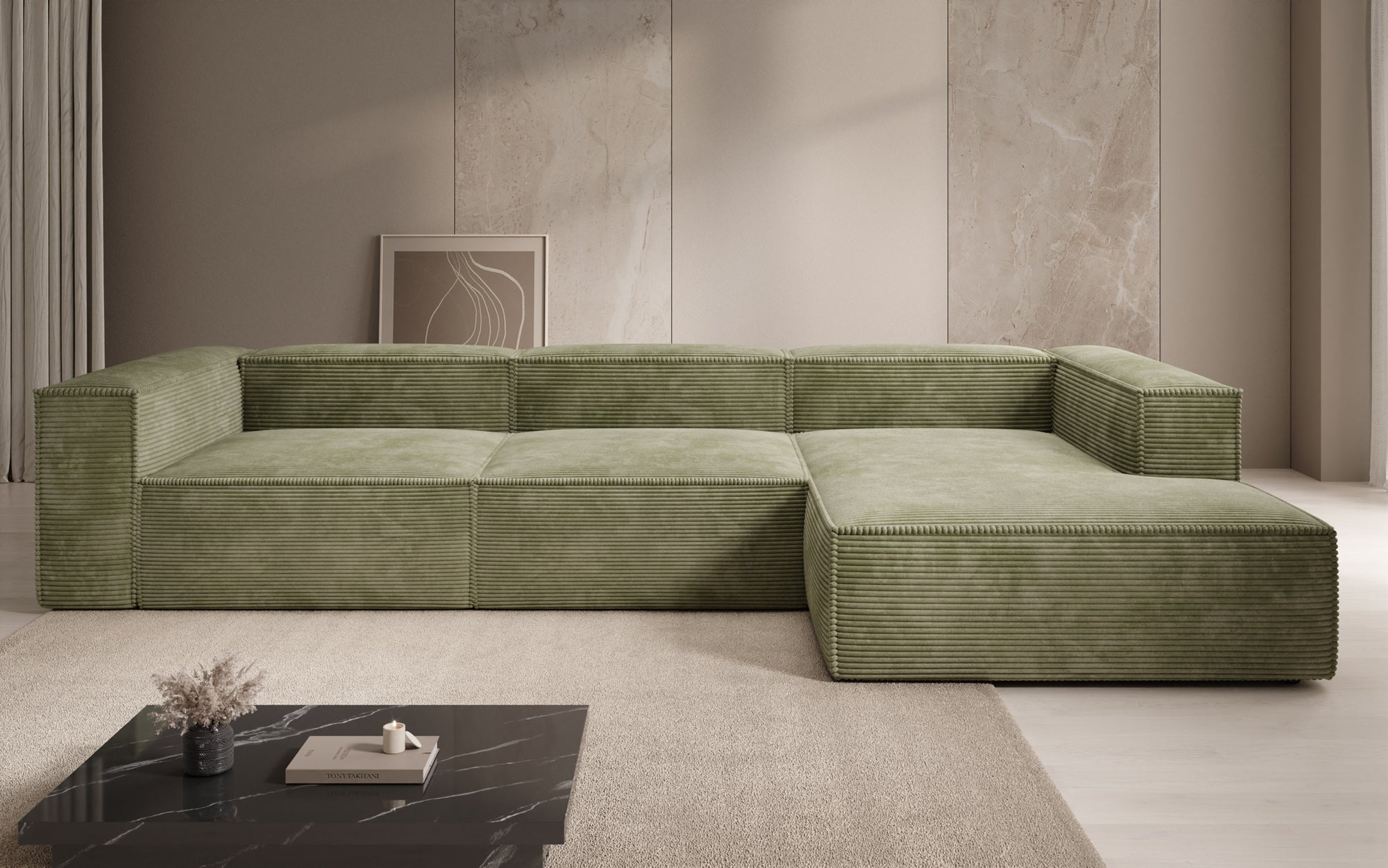 Designer Sofa Lesley L in Cord