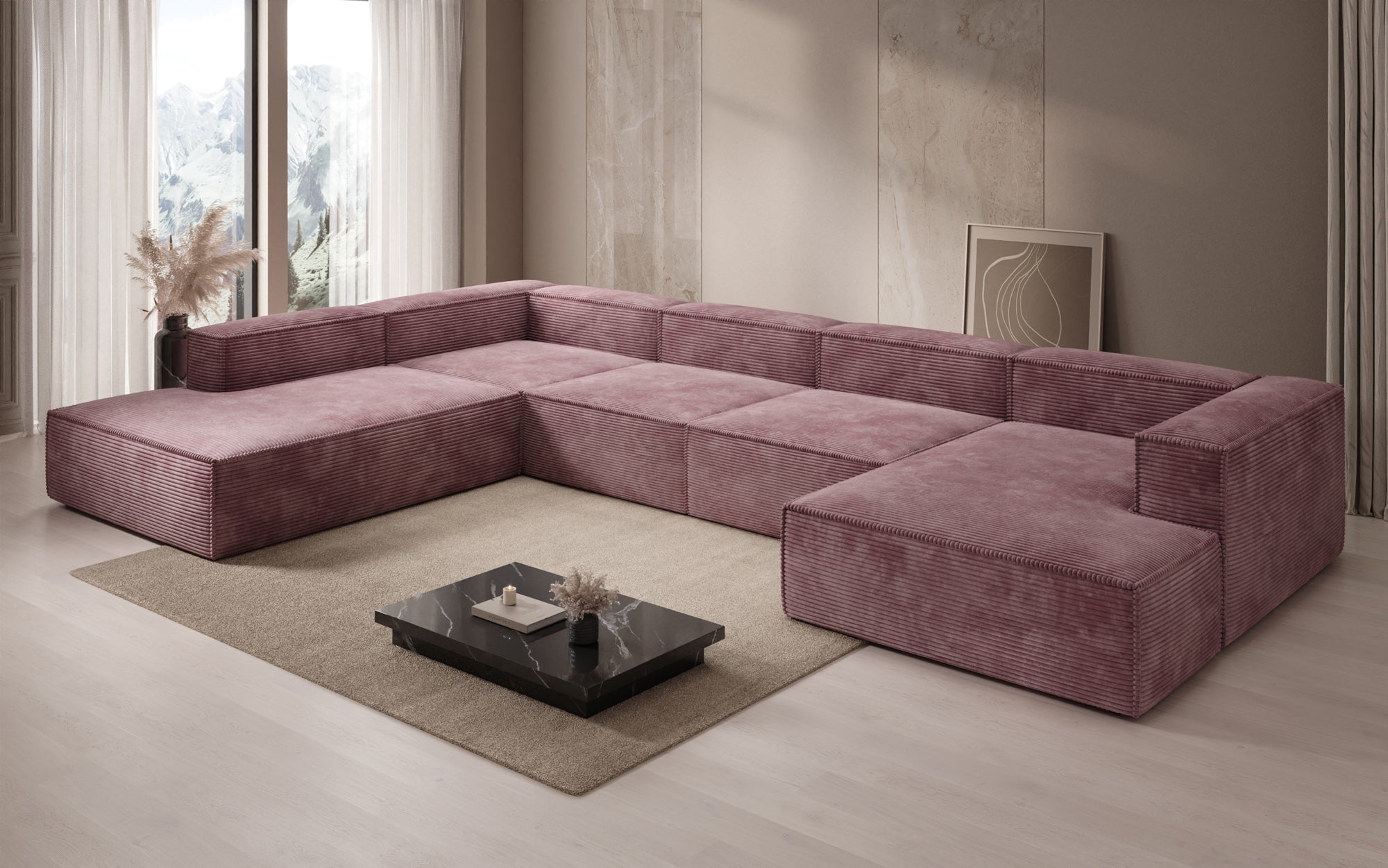 Designer Sofa Lesley U XXL in Cord