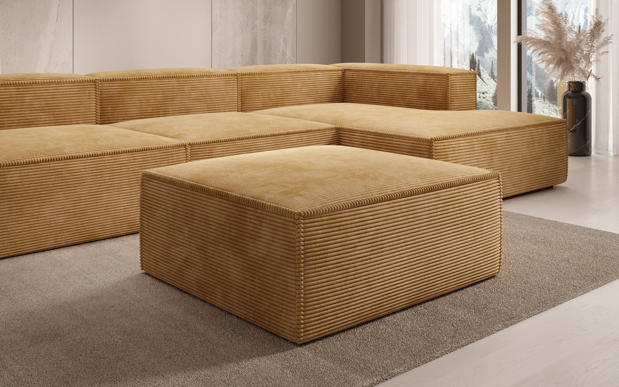 Beistellhocker Lesley in Cord