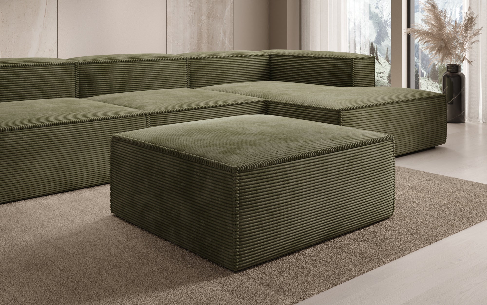 Beistellhocker Lesley in Cord