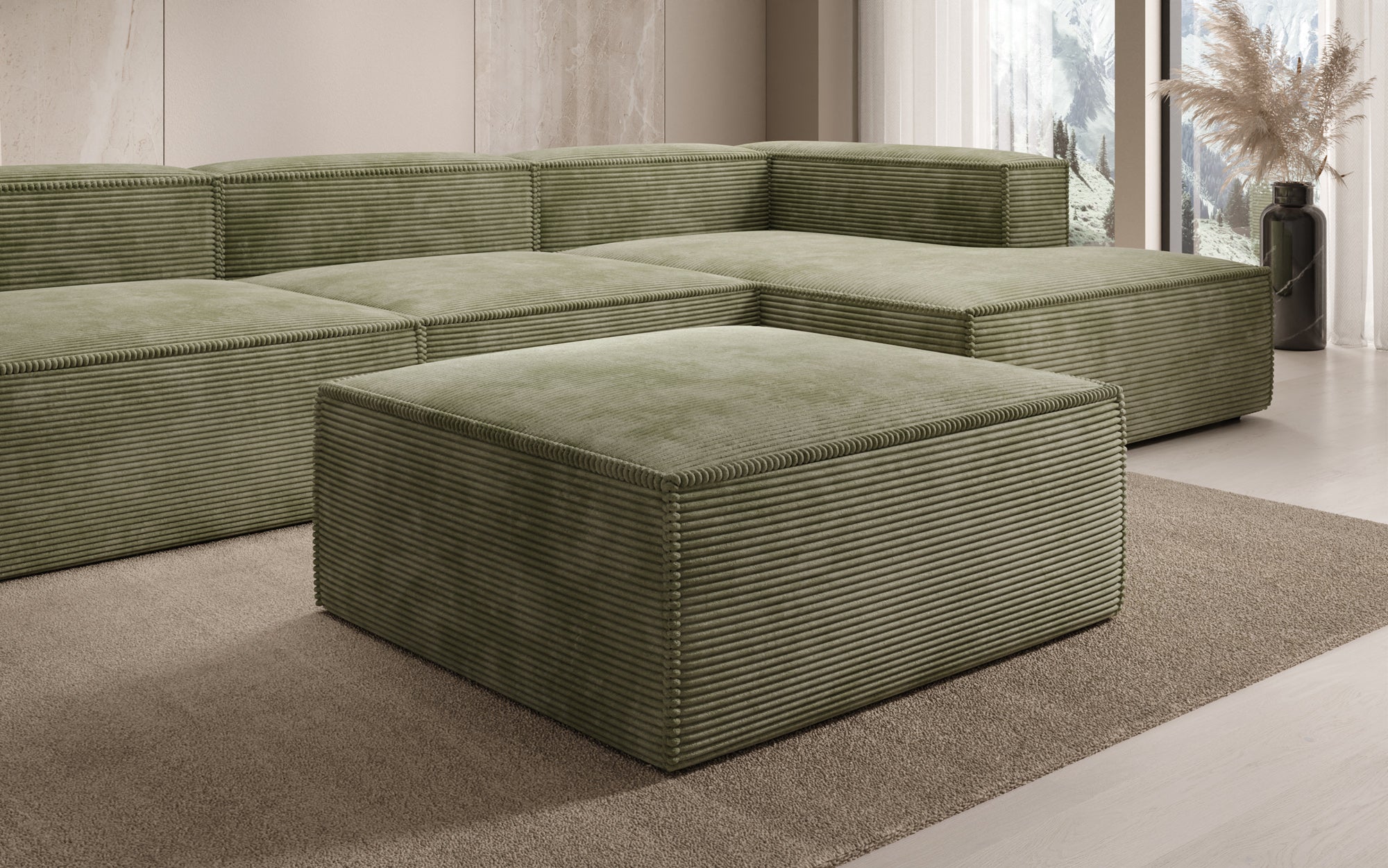 Beistellhocker Lesley in Cord