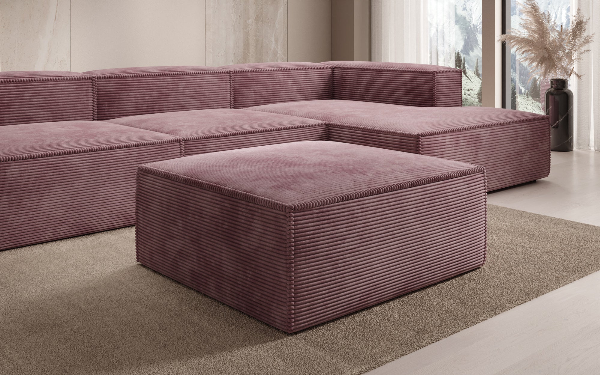 Beistellhocker Lesley in Cord