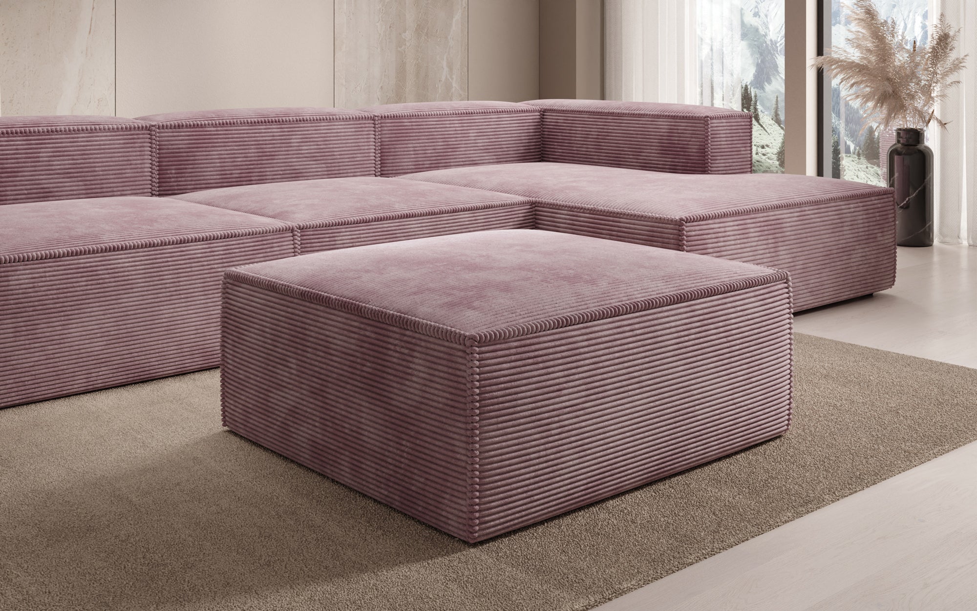 Beistellhocker Lesley in Cord