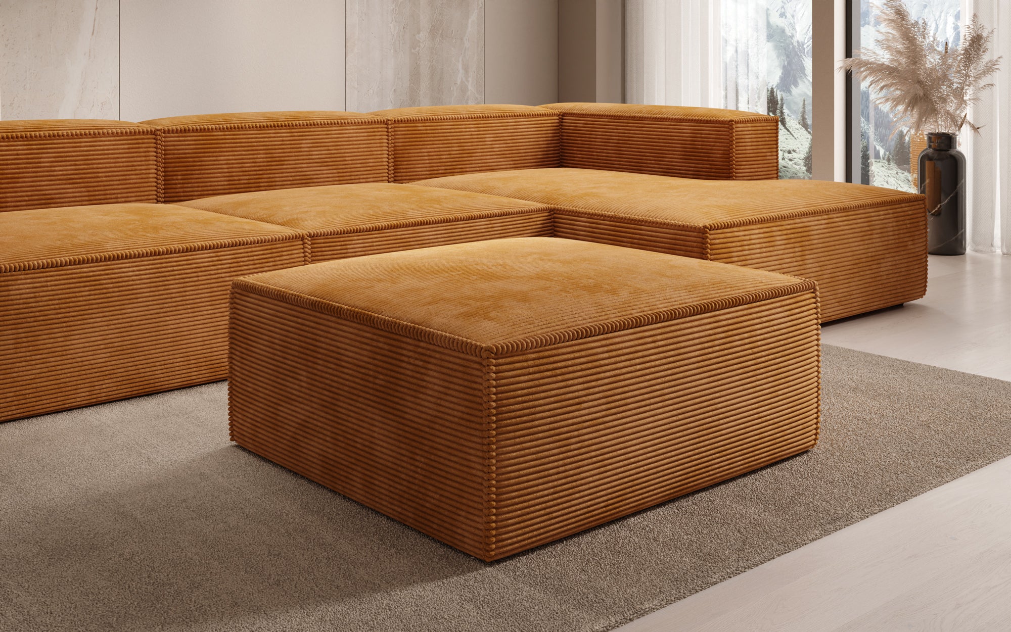 Beistellhocker Lesley in Cord