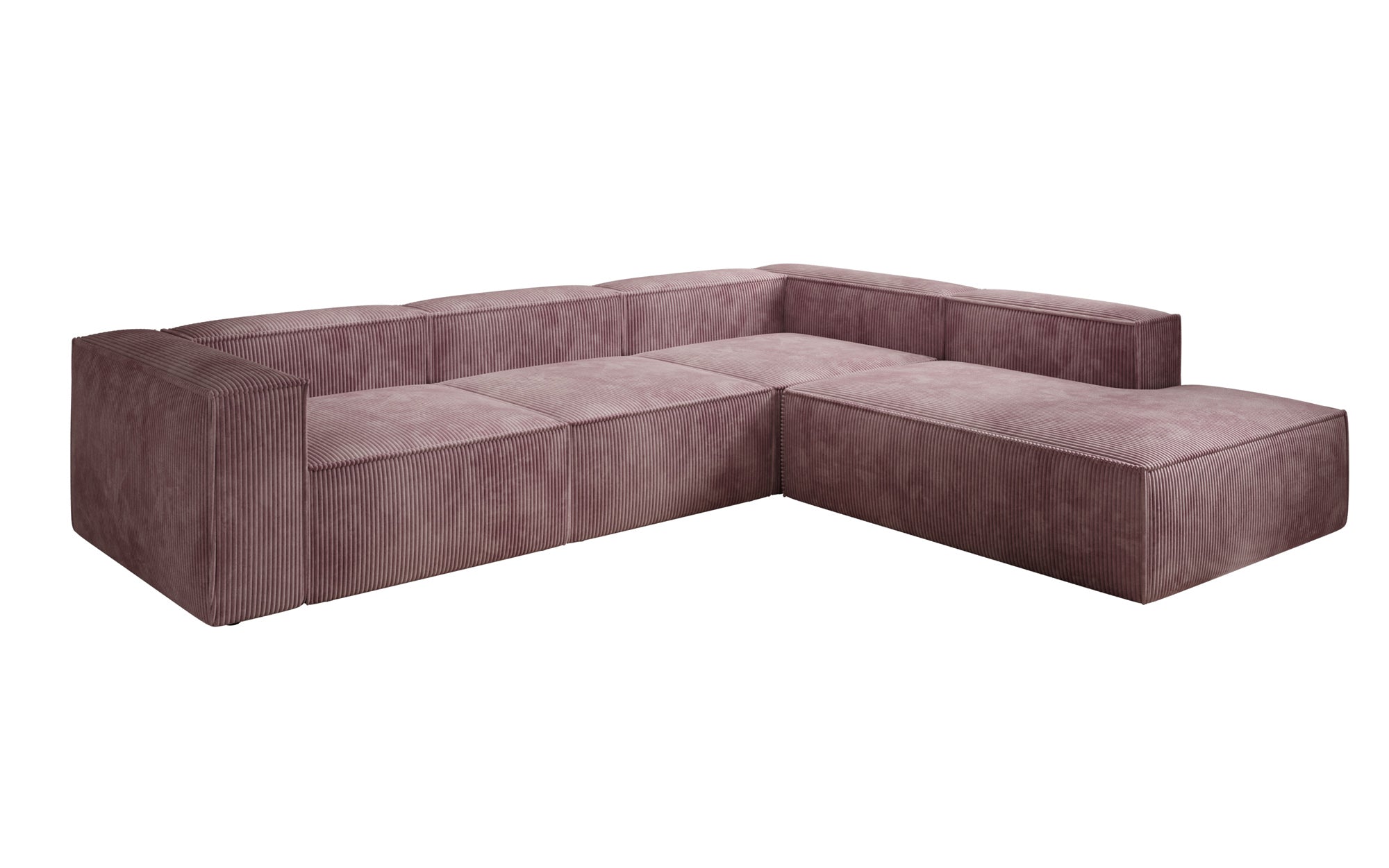 Designer Sofa Lesley L mit langer Ottomane in Cord