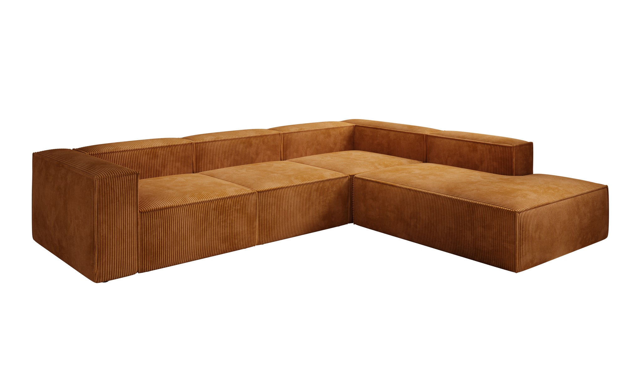 Designer Sofa Lesley L mit langer Ottomane in Cord