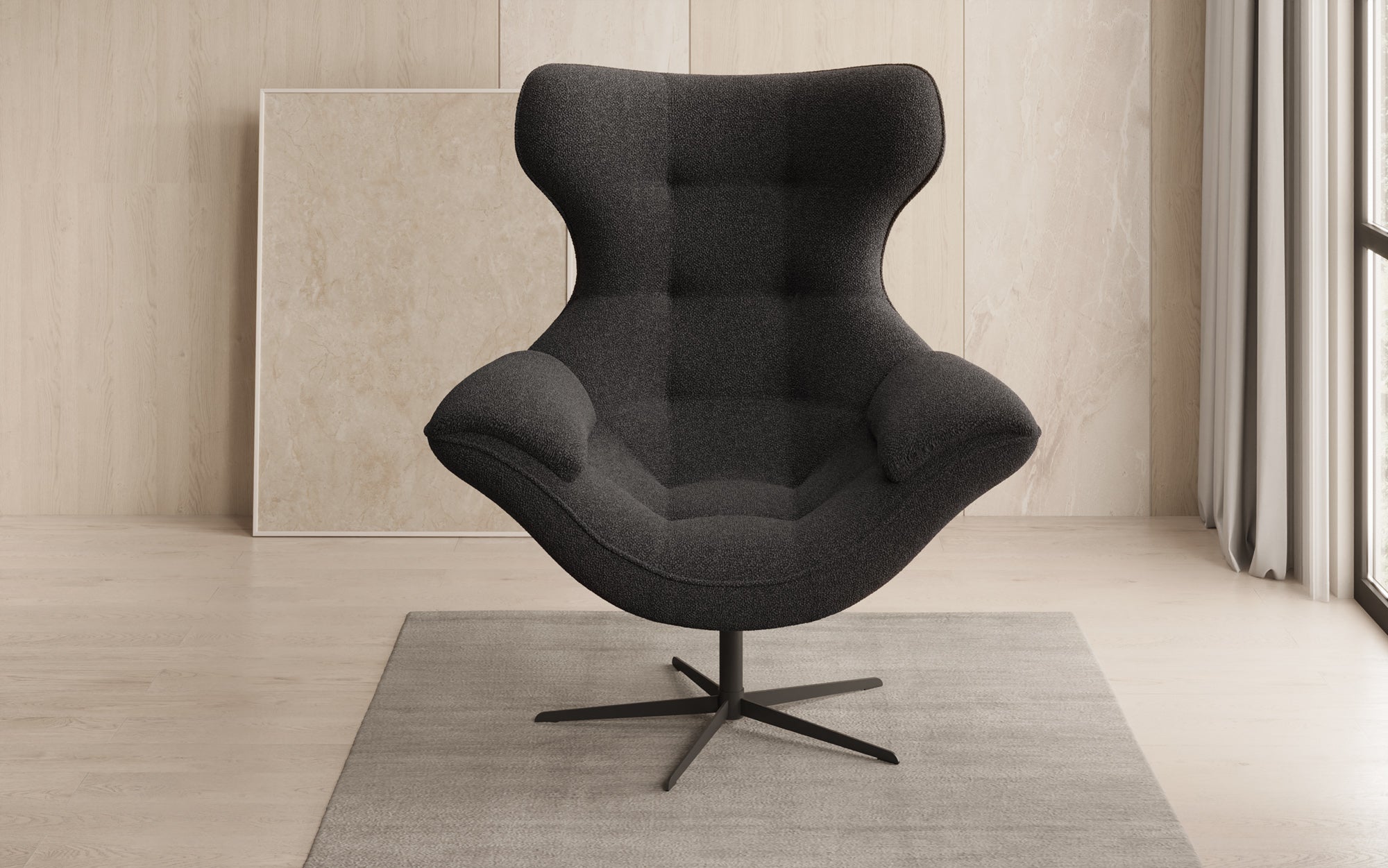 Designer Sofa-Sessel Aurelio in Bouclé