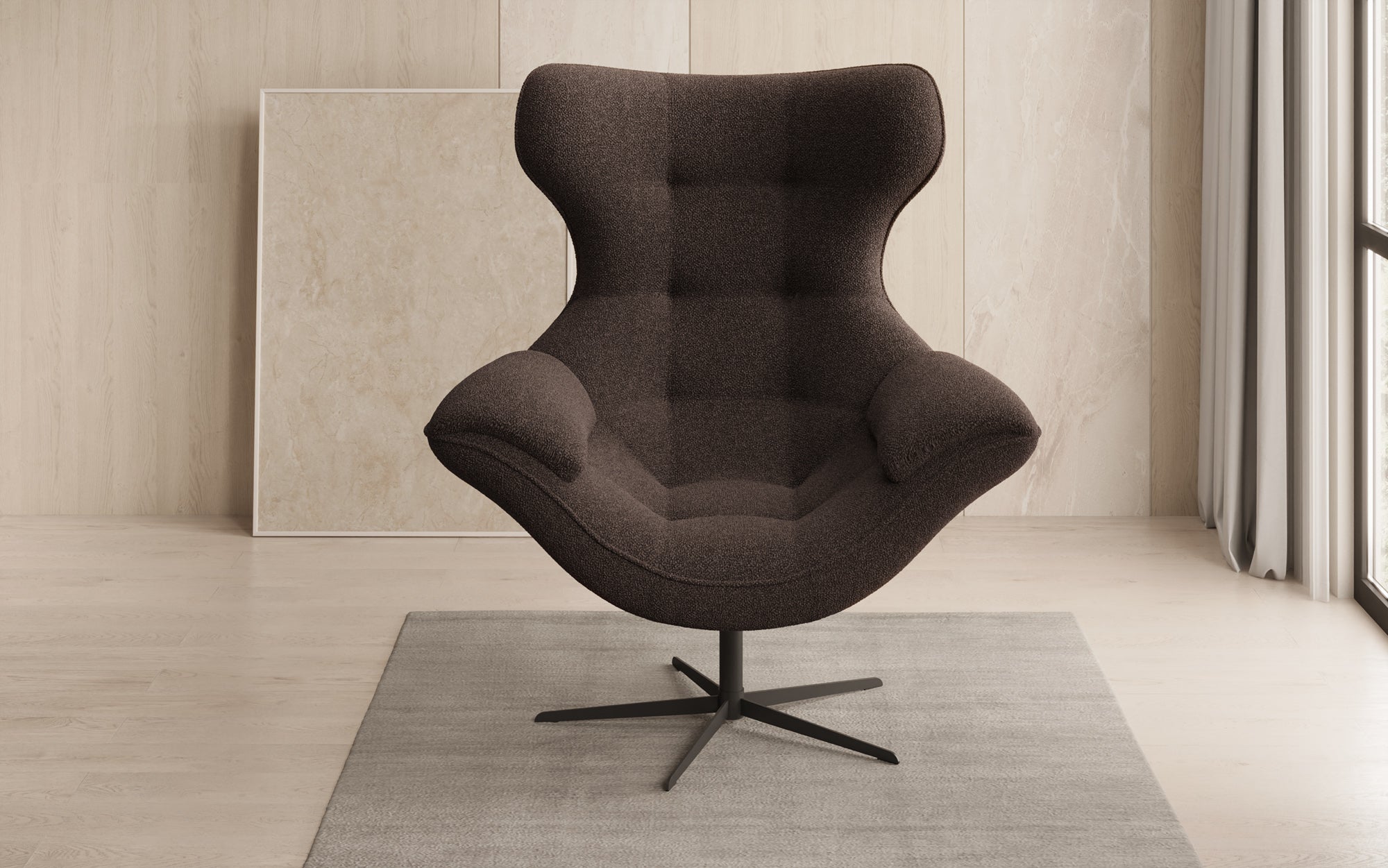 Designer Sofa-Sessel Aurelio in Bouclé