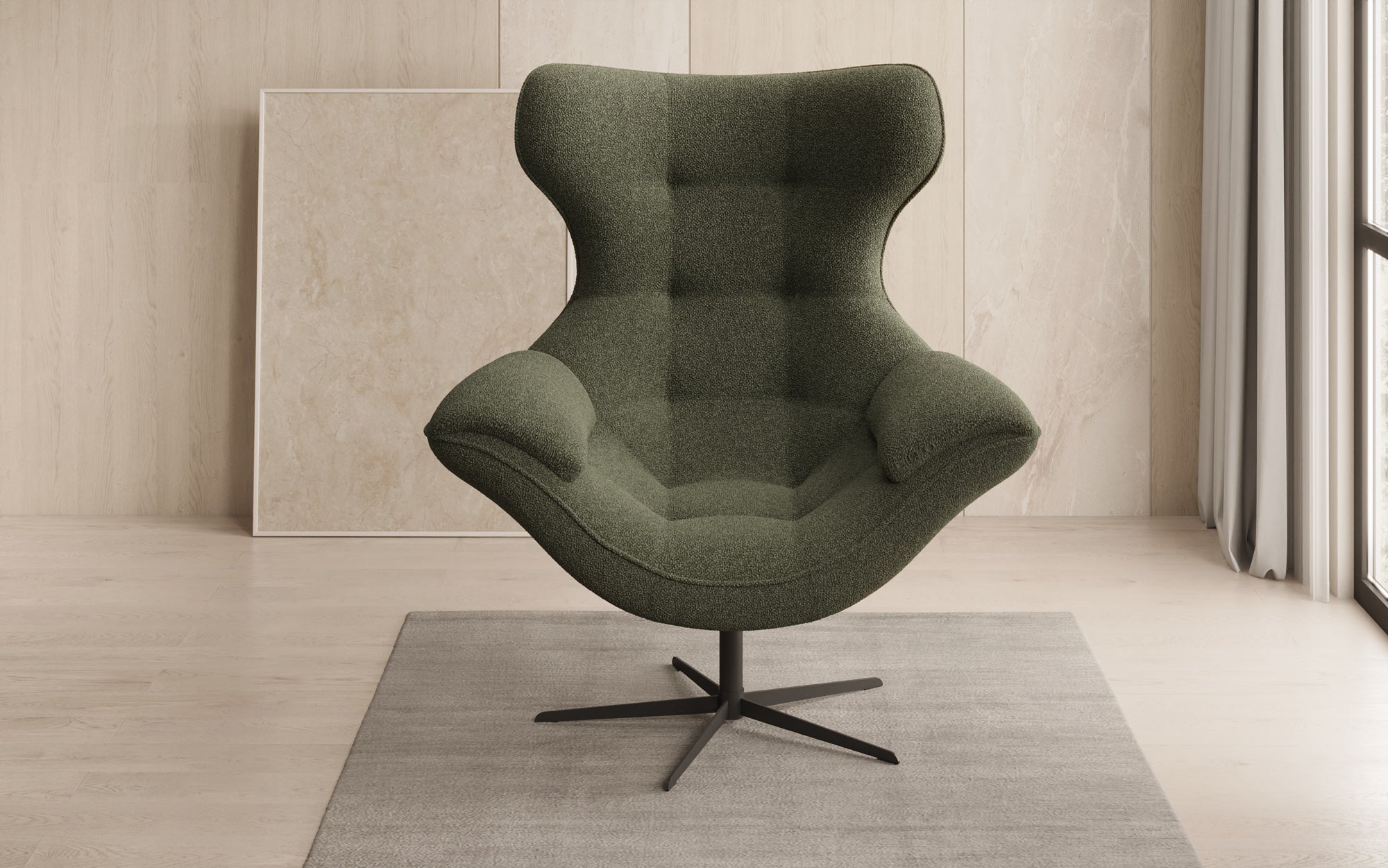 Designer Sofa-Sessel Aurelio in Bouclé