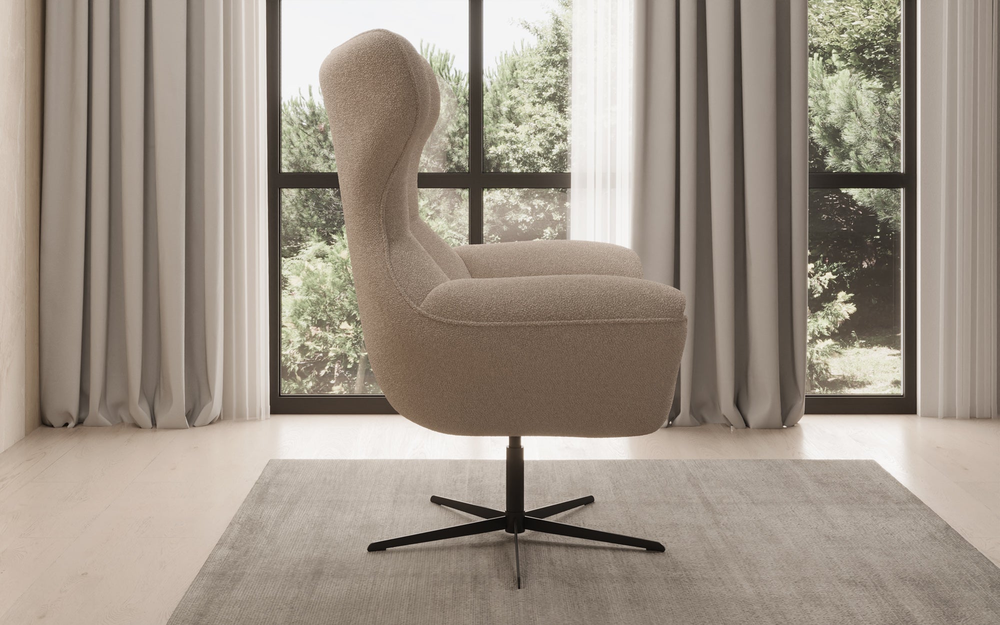 Designer Sofa-Sessel Aurelio in Bouclé