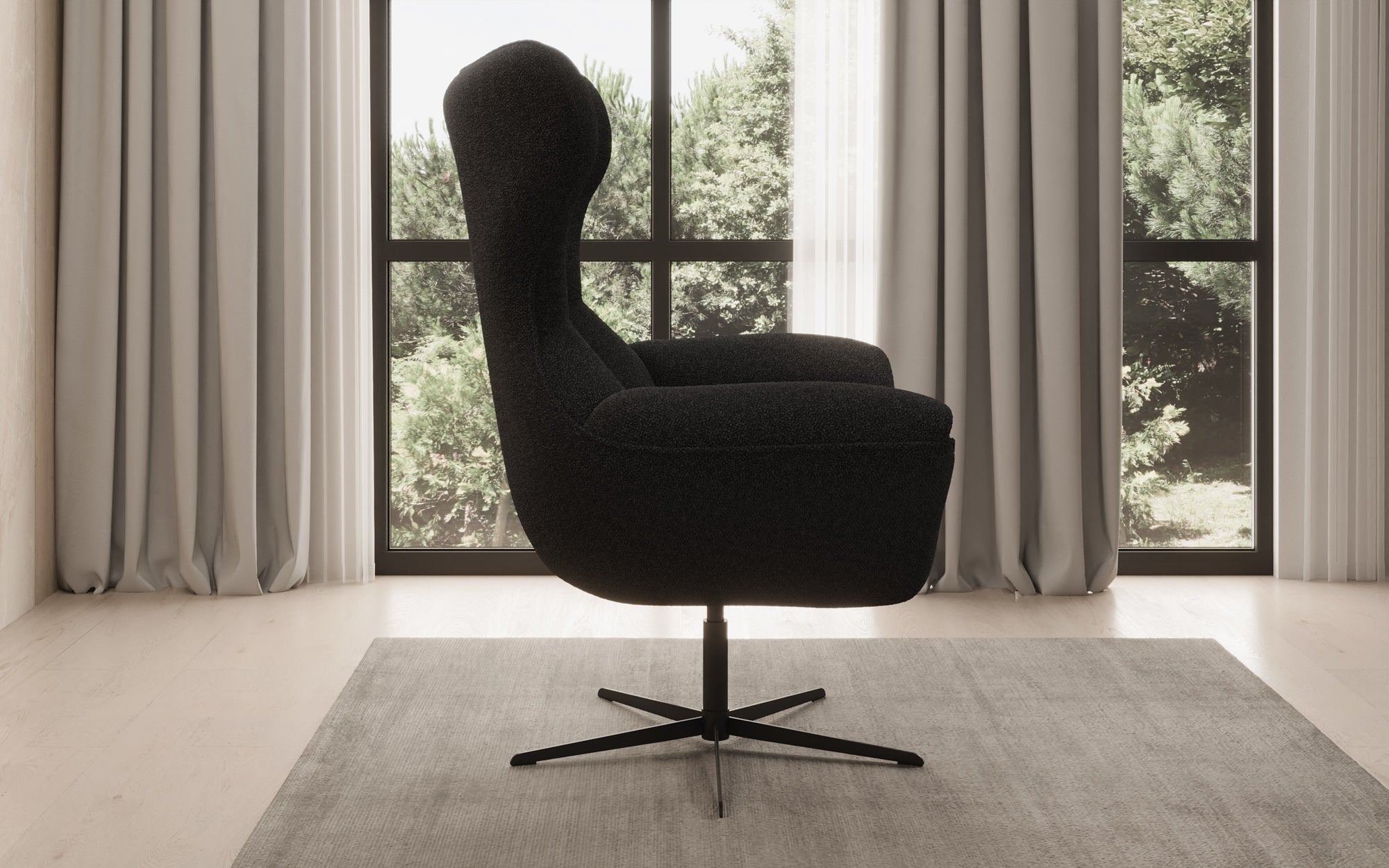 Designer Sofa-Sessel Aurelio in Bouclé