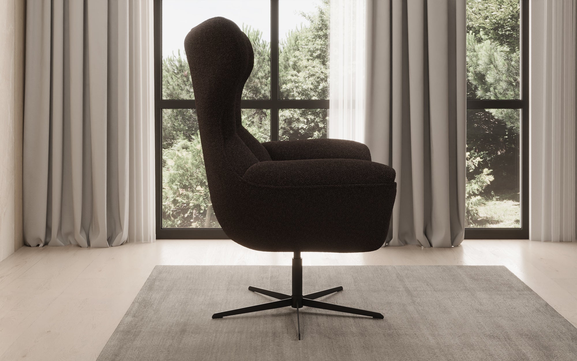 Designer Sofa-Sessel Aurelio in Bouclé