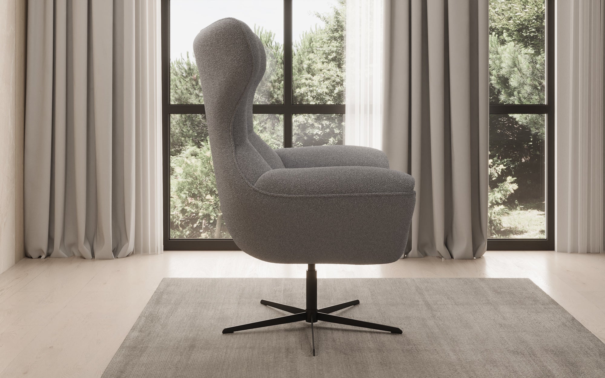 Designer Sofa-Sessel Aurelio in Bouclé