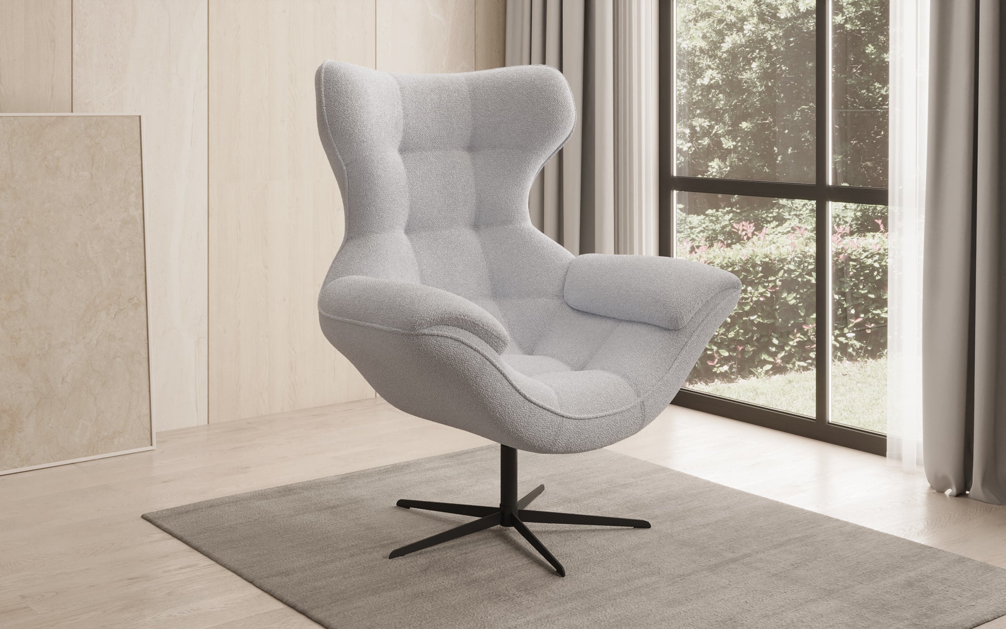 Designer Sofa-Sessel Aurelio in Bouclé