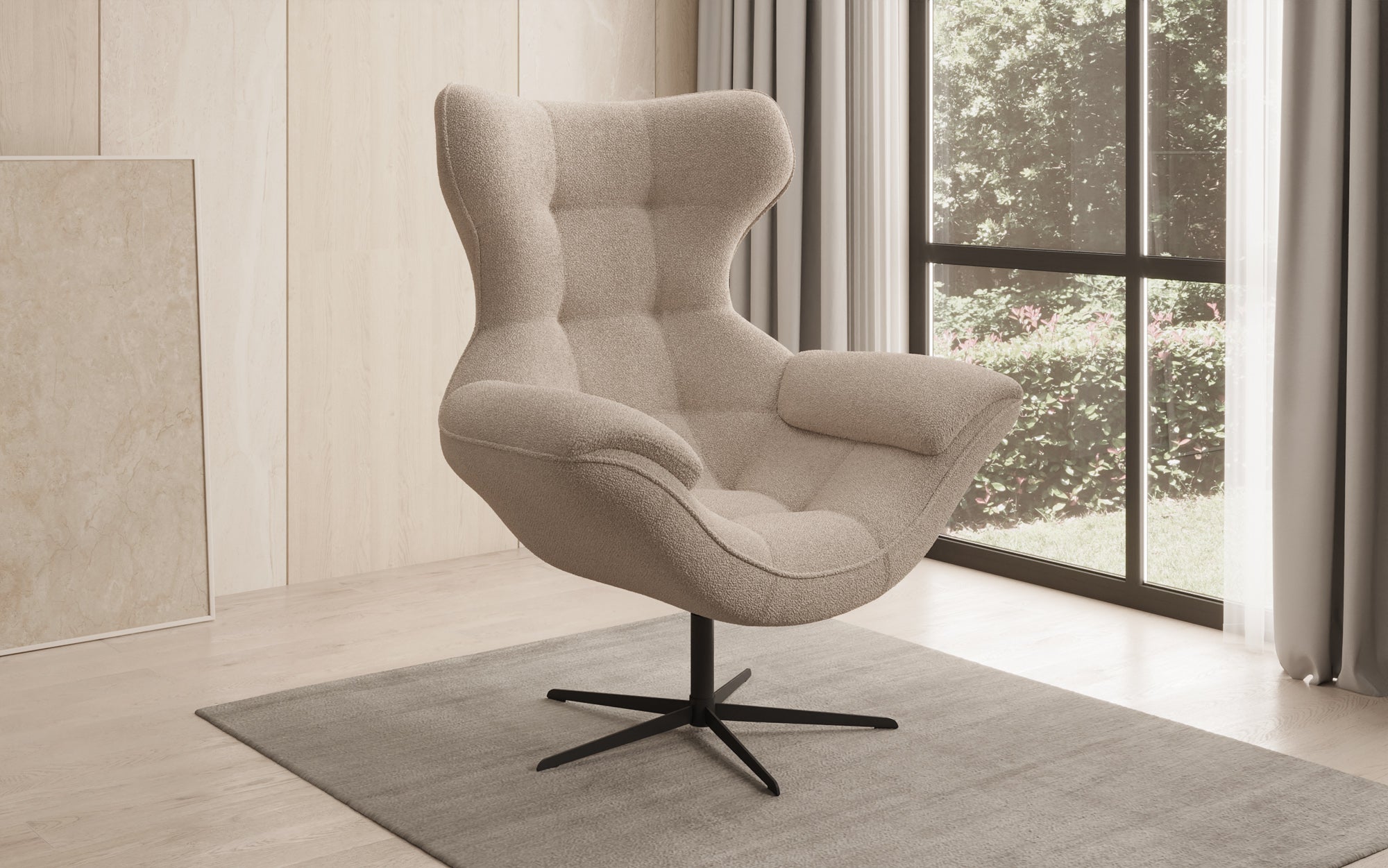 Designer Sofa-Sessel Aurelio in Bouclé