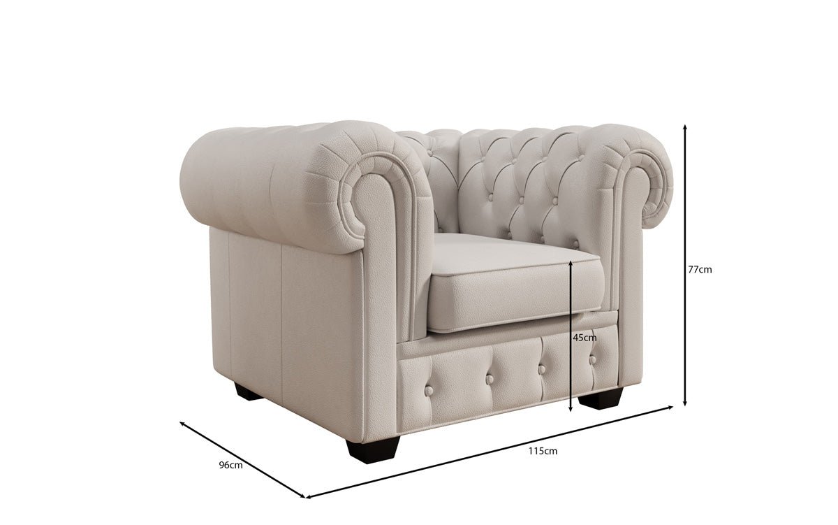 Chesterfield Sessel Royal in Echtleder