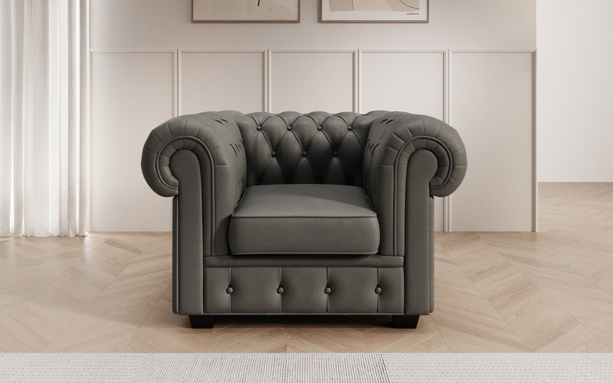 Chesterfield Sessel Royal in Echtleder