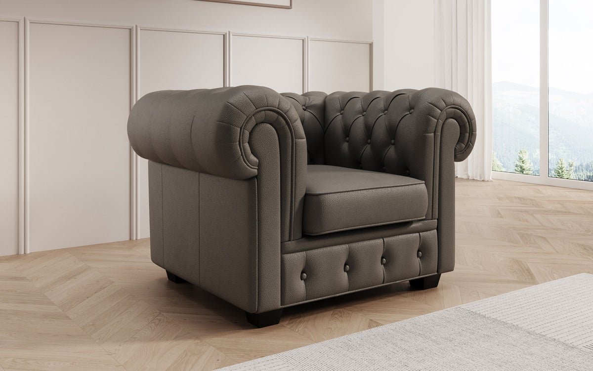 Chesterfield Sessel Royal in Echtleder