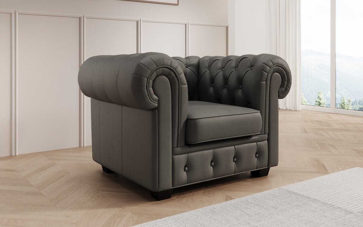 Chesterfield Sessel Royal in Echtleder