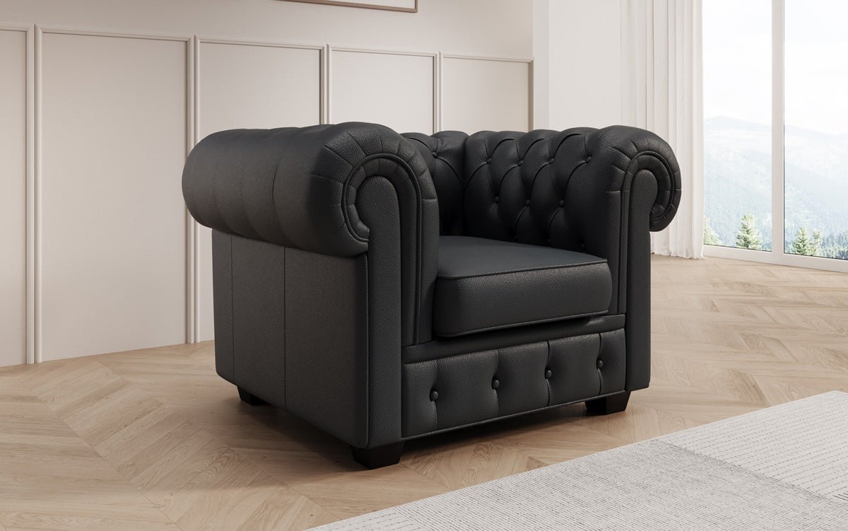 Chesterfield Sessel Royal in Echtleder