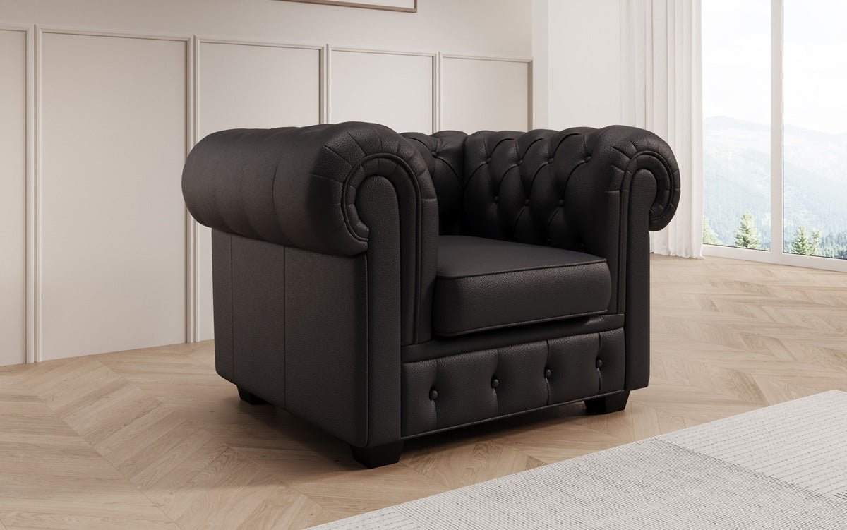 Chesterfield Sessel Royal in Echtleder
