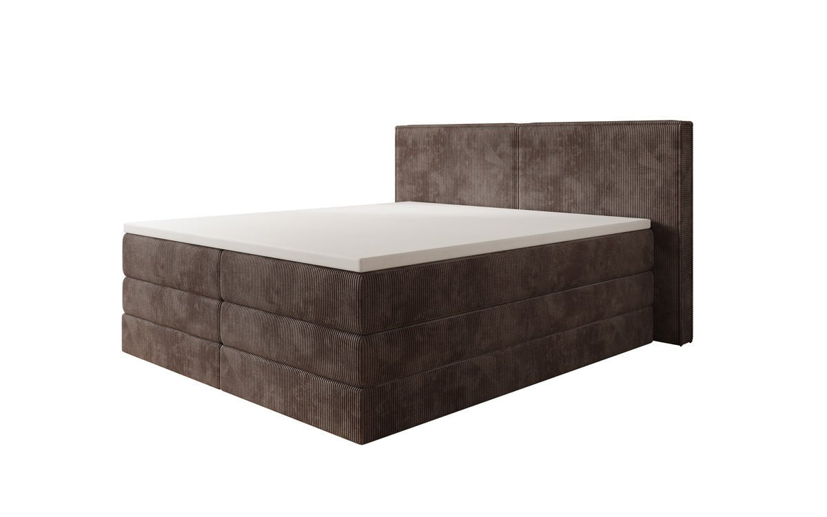 Boxspringbett Ophelia mit hochklappbarem Stauraum in Cord