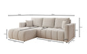 Designer Ecksofa Beatrice mit Schlaf- und Klappfunktion in Bouclé