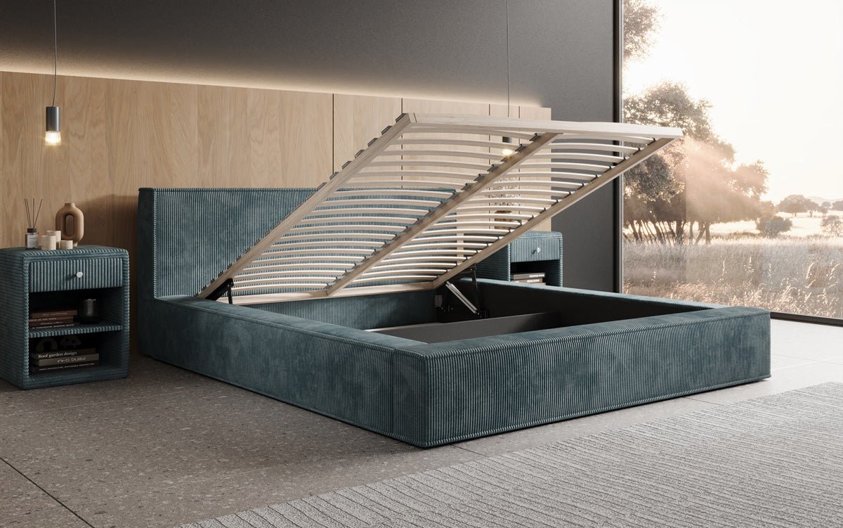 Designer Polsterbett Harmon mit Stauraum