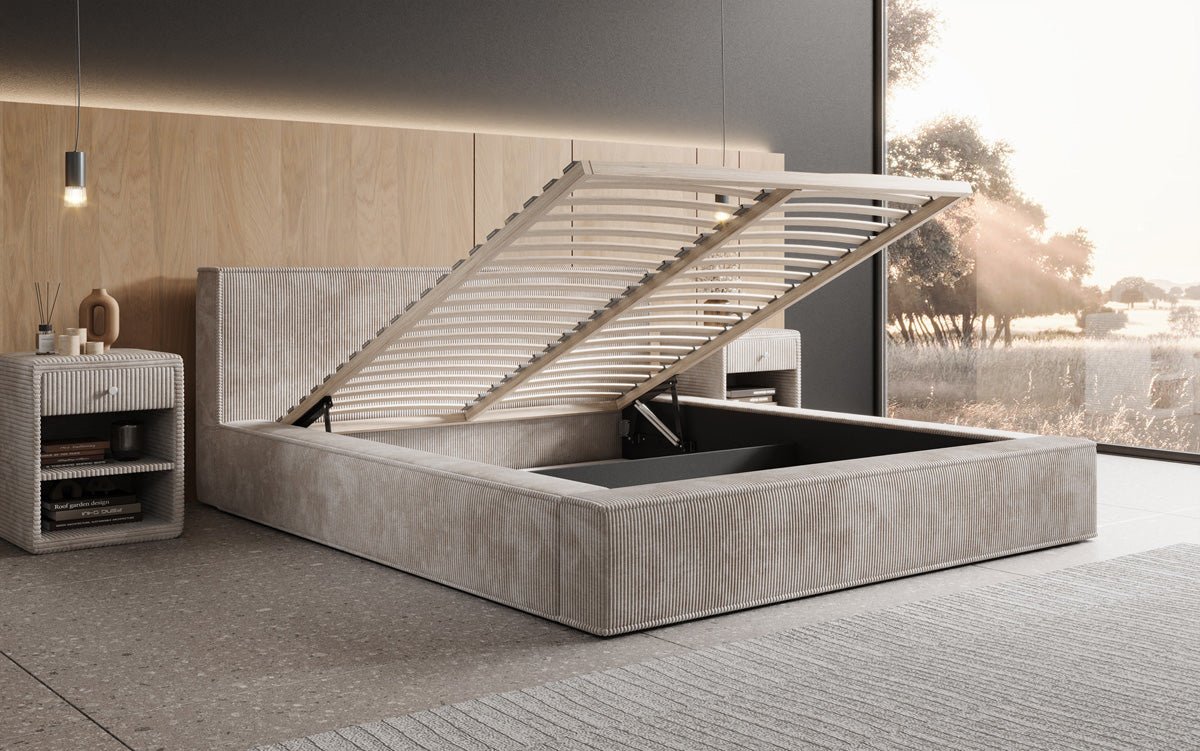 Designer Polsterbett Harmon mit Stauraum