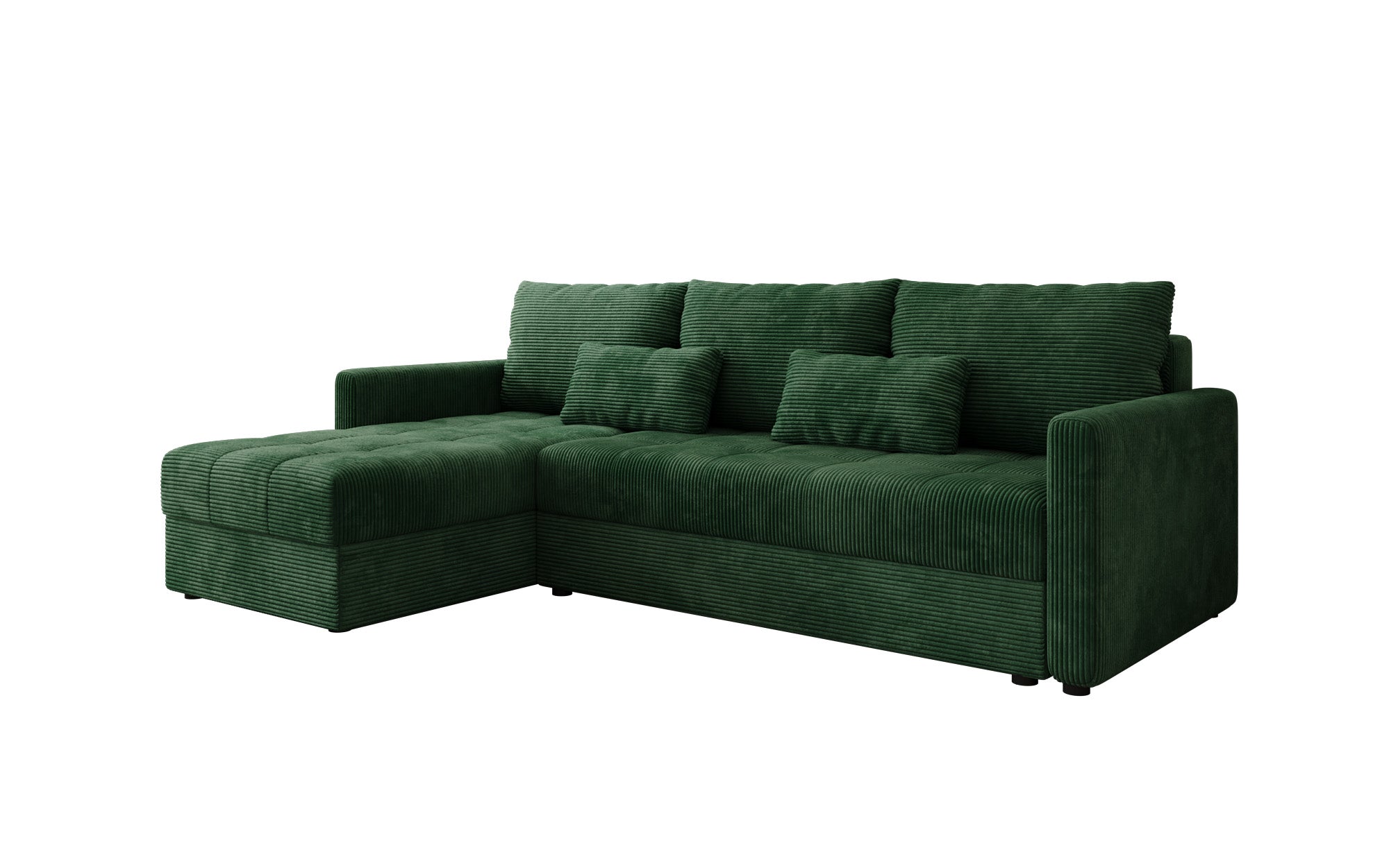 Designer Ecksofa Roma in Cord mit Schlaf- und Klappfunktion