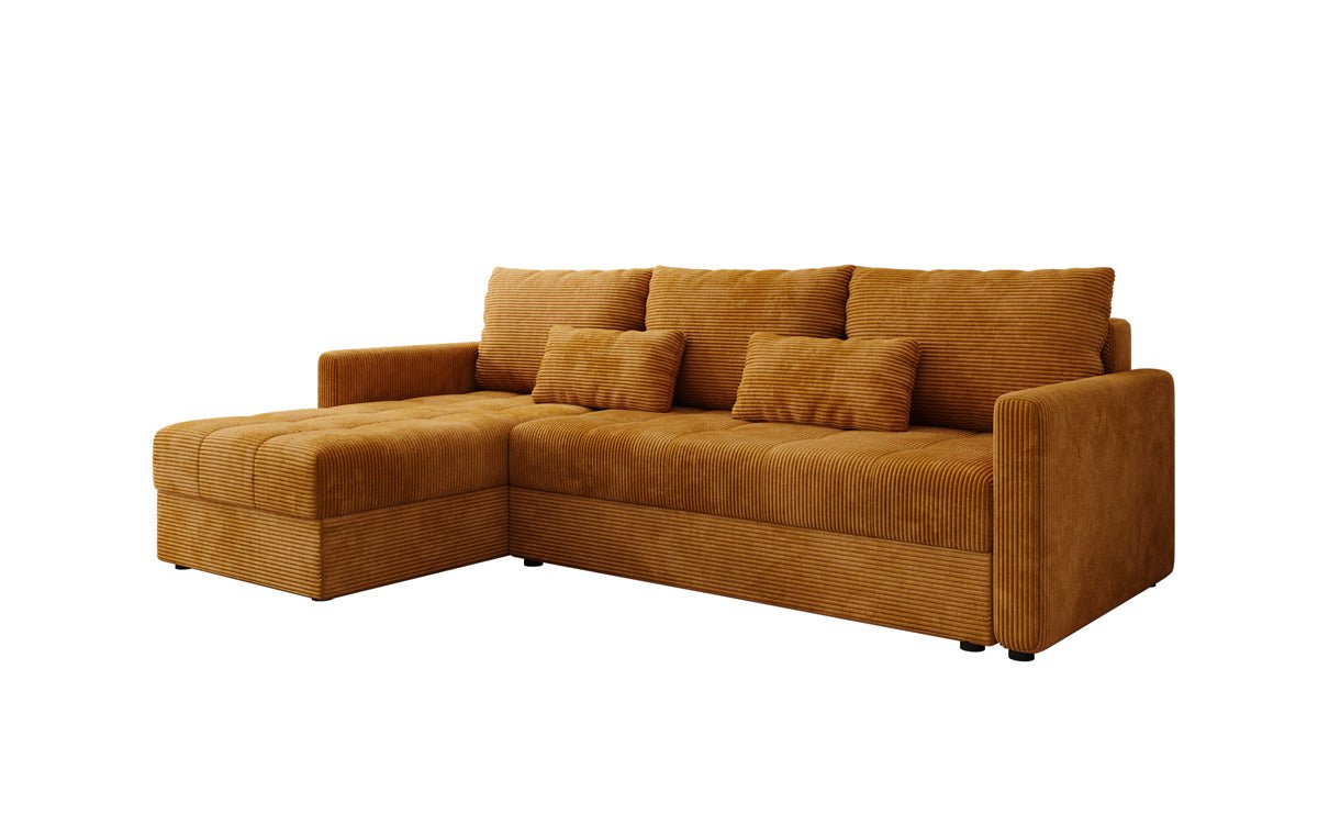 Designer Sofa Roma in Cord mit Schlaf- und Klappfunktion