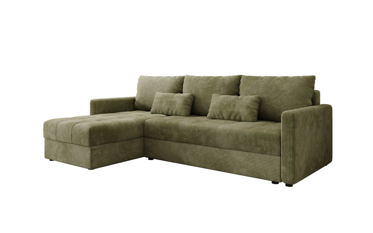 Designer Sofa Roma in Cord mit Schlaf- und Klappfunktion