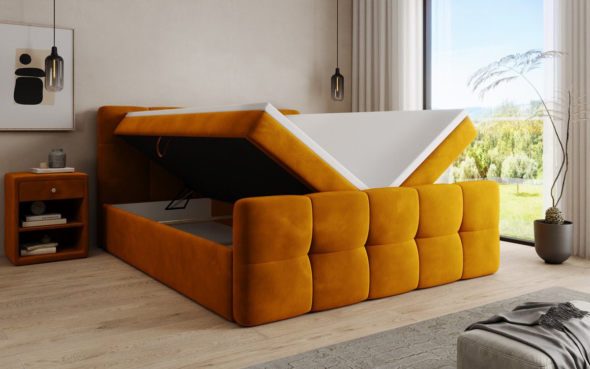 Boxspringbett Cozy Samt mit Stauraum