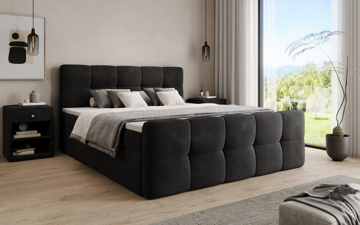 Boxspringbett Cozy Samt mit Stauraum