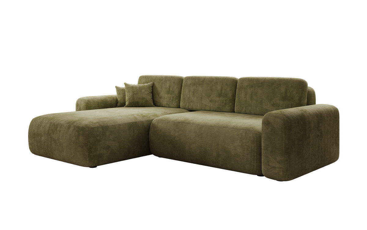Designer Ecksofa Lola mit Schlaf- und Klappfunktion in Cord