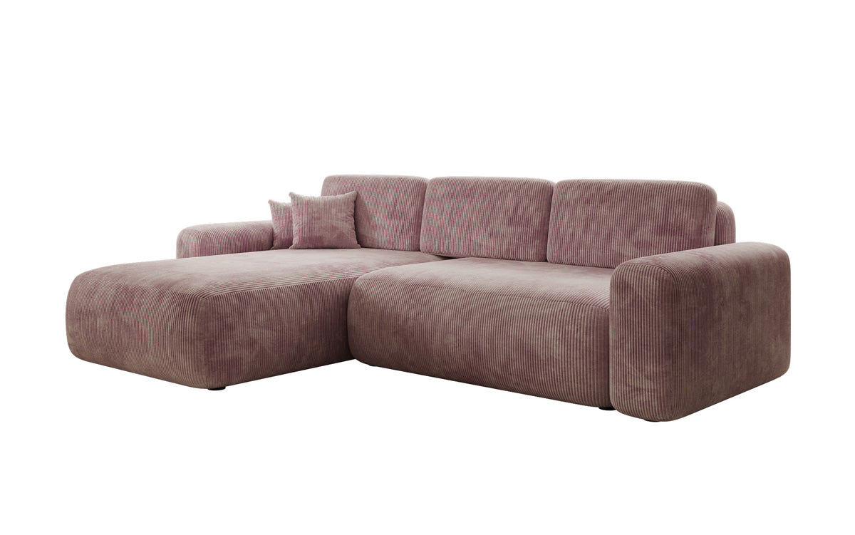 Designer Ecksofa Lola mit Schlaf- und Klappfunktion in Cord