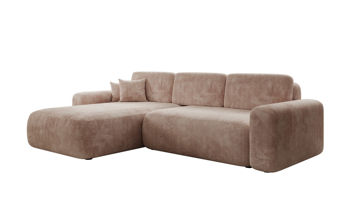 Designer Ecksofa Lola mit Schlaf- und Klappfunktion in Cord
