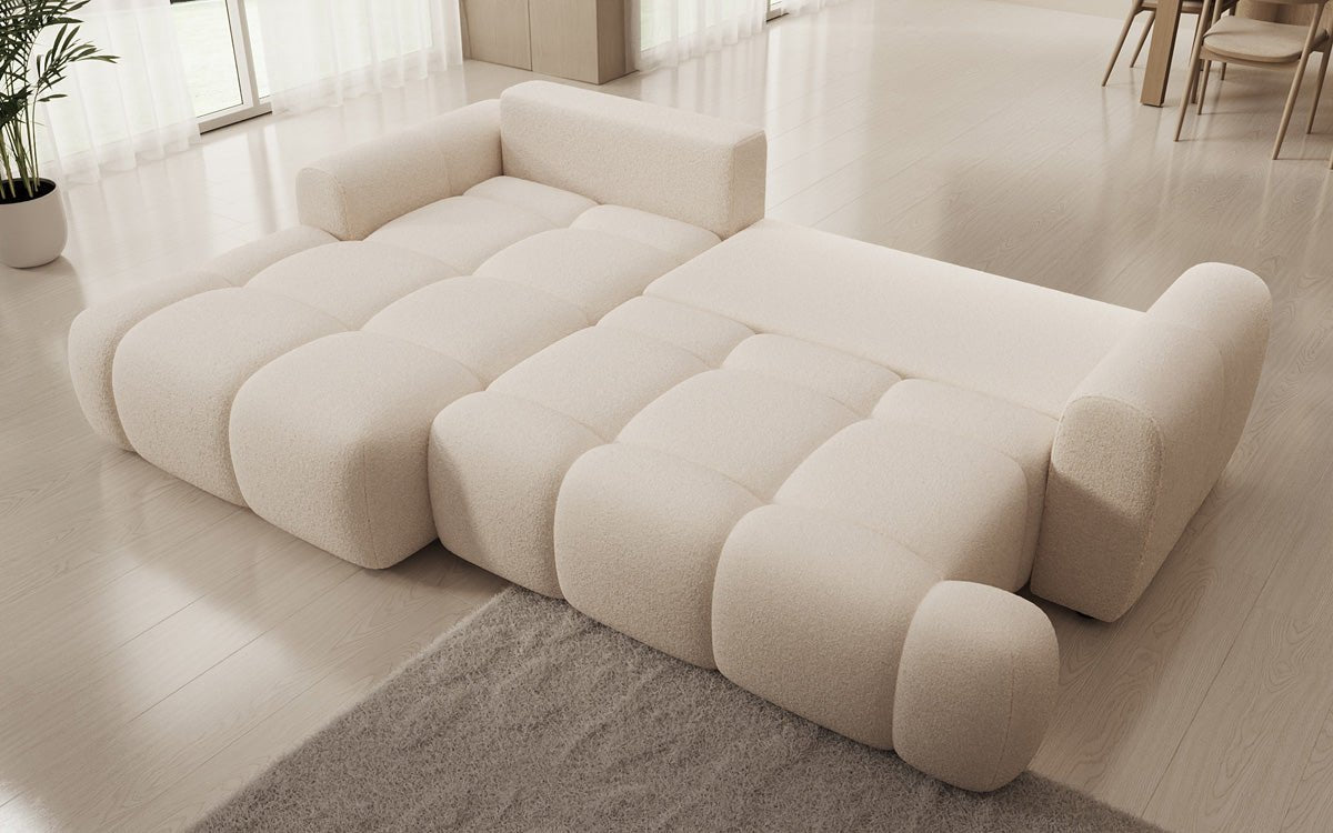 Designer Sofa Analfi L mit Schlaf- und Klappfunktion in Bouclé