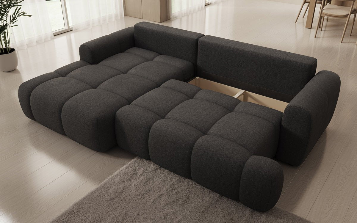 Designer Sofa Analfi L mit Schlaf- und Klappfunktion in Bouclé