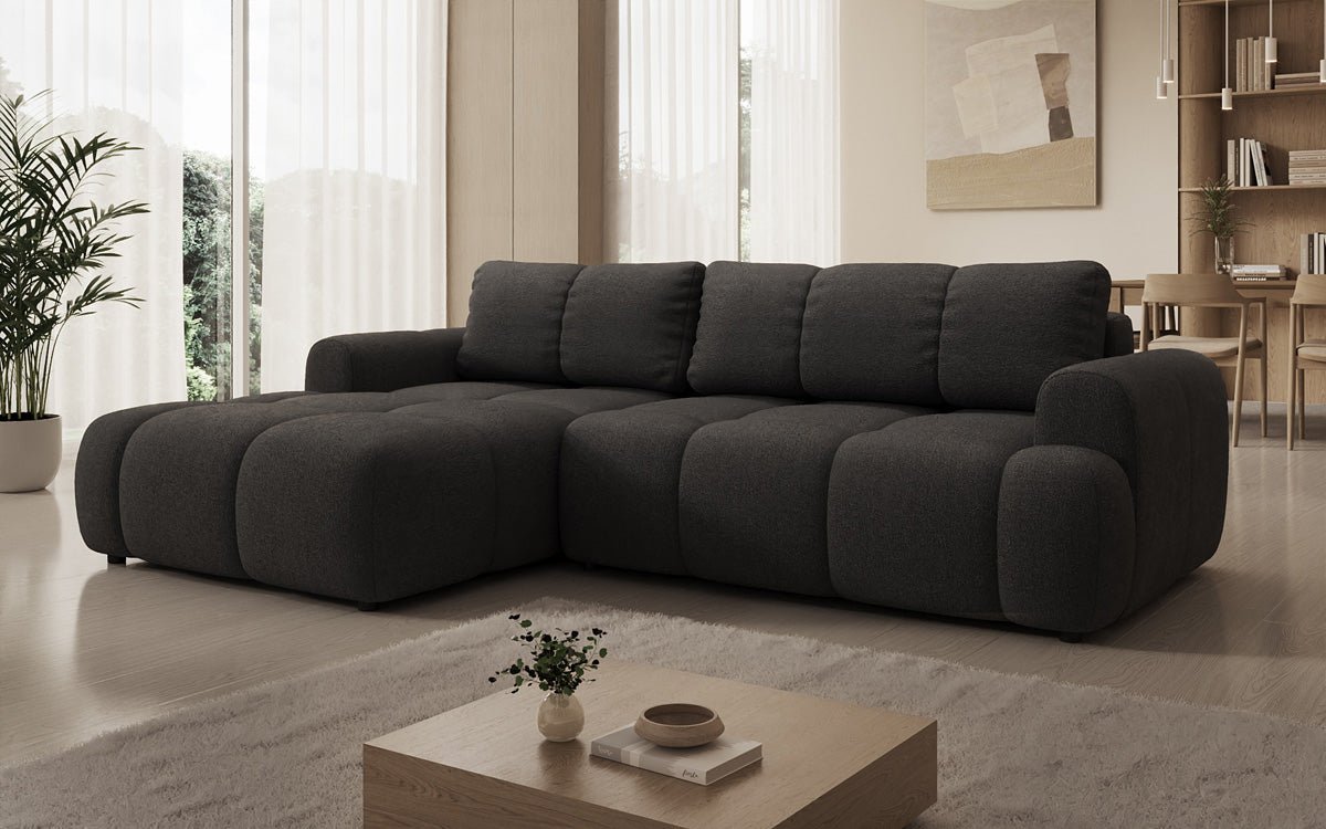 Designer Sofa Analfi L mit Schlaf- und Klappfunktion in Bouclé