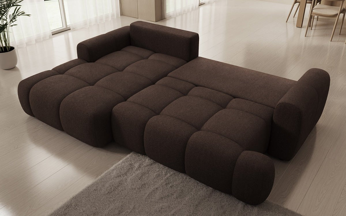Designer Sofa Analfi L mit Schlaf- und Klappfunktion in Bouclé