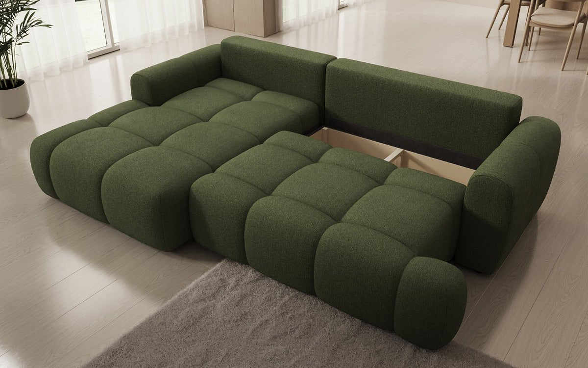 Designer Sofa Analfi L mit Schlaf- und Klappfunktion in Bouclé