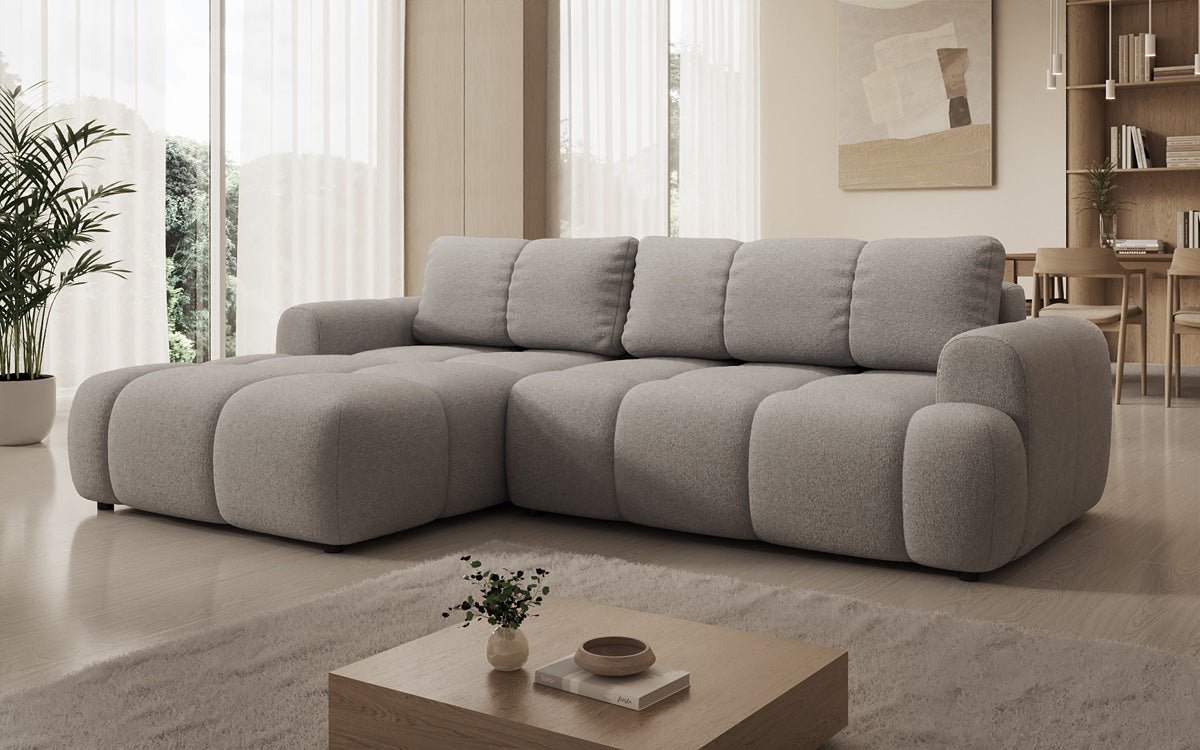 Designer Sofa Analfi L mit Schlaf- und Klappfunktion in Bouclé