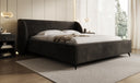 Designer Polsterbett Freya in Samt mit Stauraum