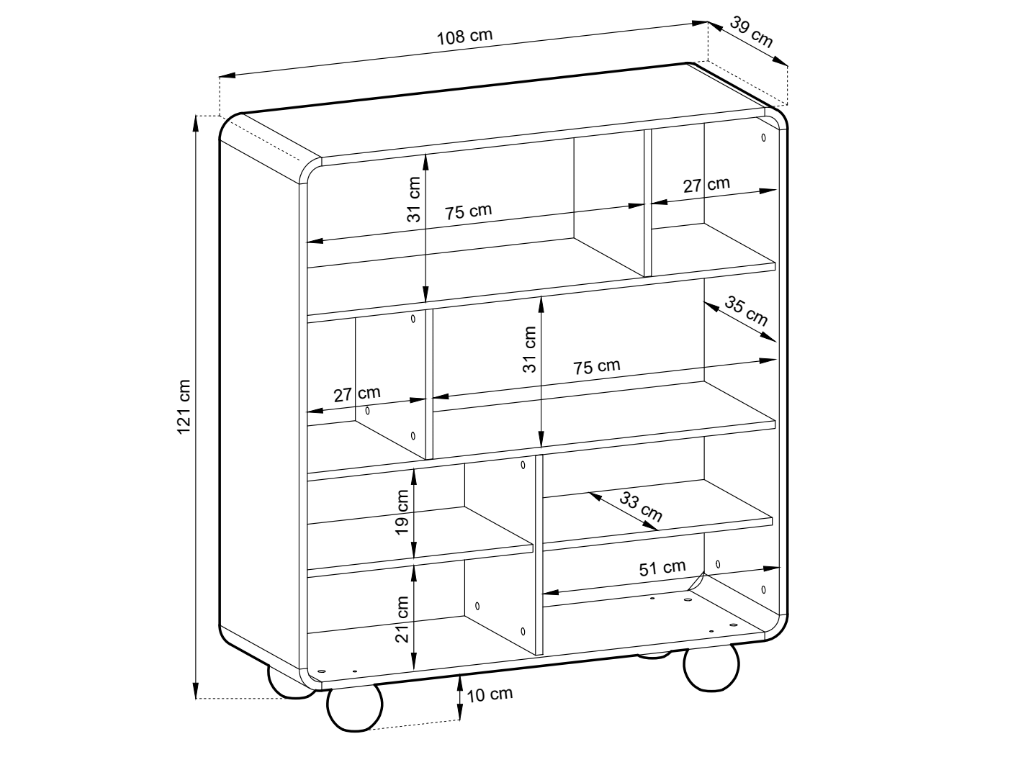 Designer Vitrine/Kommode Layla 108 cm